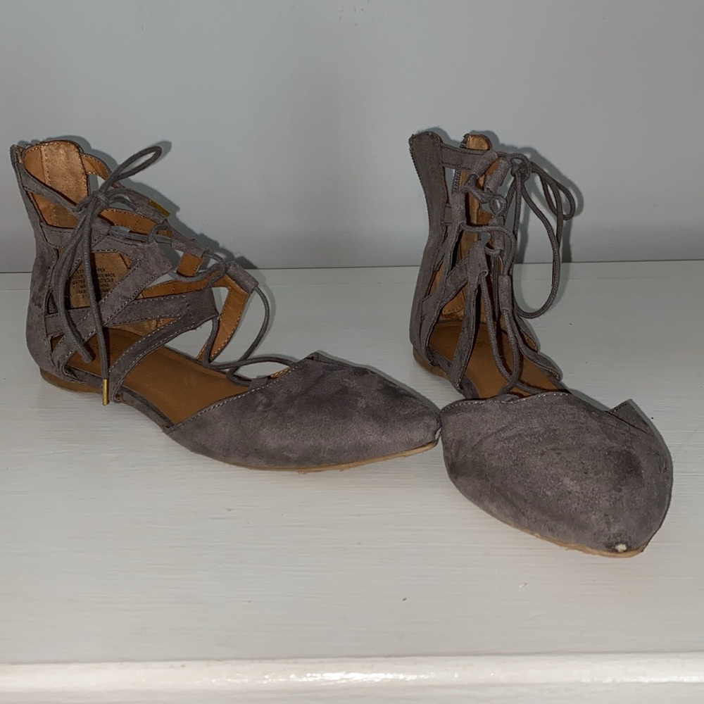 lace up pointy sandals